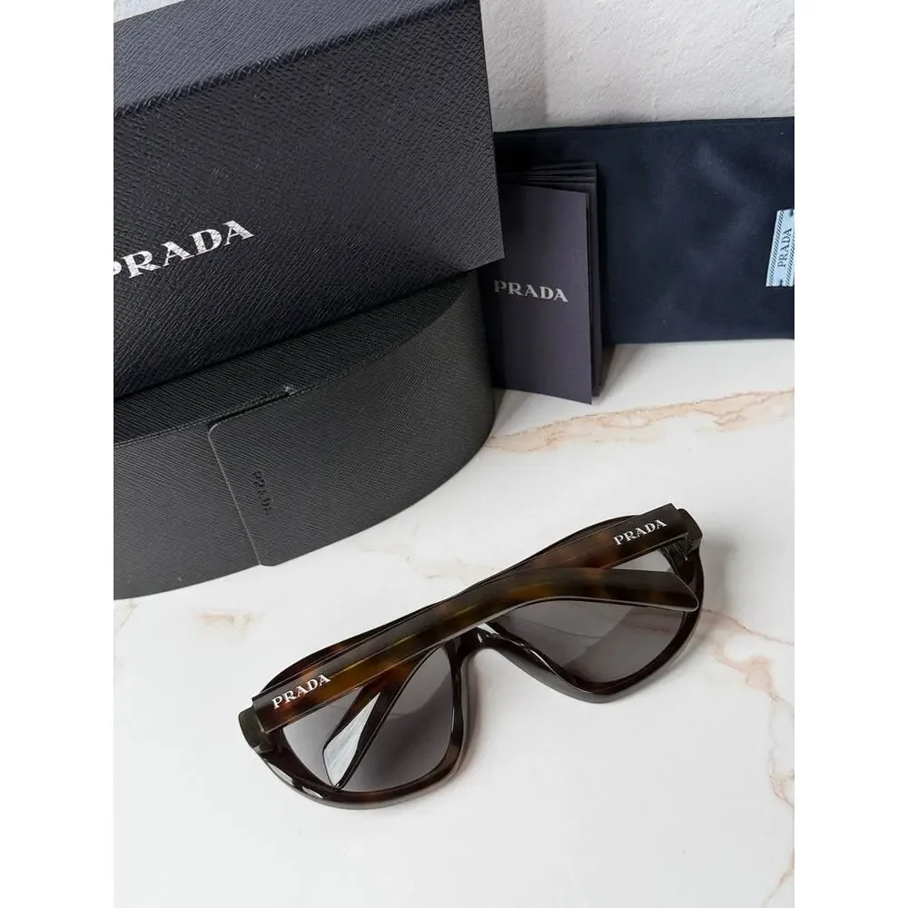 NEW Prada PR C05S Aviator Sunglasses in Havana Grey $578